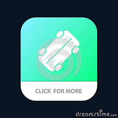 Skate, Skateboard, Sport Mobile App Button. Android and IOS Glyph Version Vector Illustration