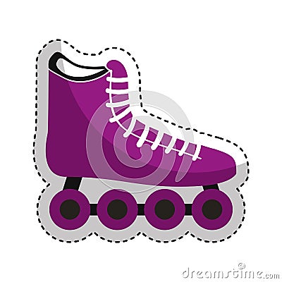 Skate wheel sport equipment icon Vector Illustration