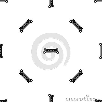 Skateboard deck pattern seamless black Vector Illustration