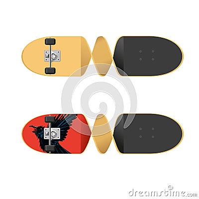 Skateboard isolated on white Vector Illustration