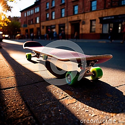 Skateboard, outdoor sport hobby activity equipment for skateboarding Stock Photo