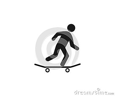 Skateboard, skateboarder icon. Vector illustration, flat design Cartoon Illustration