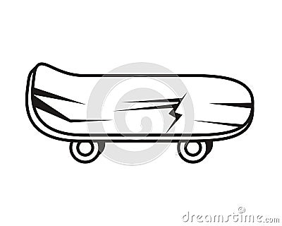 Skateboard sport accessory isolated icon Vector Illustration