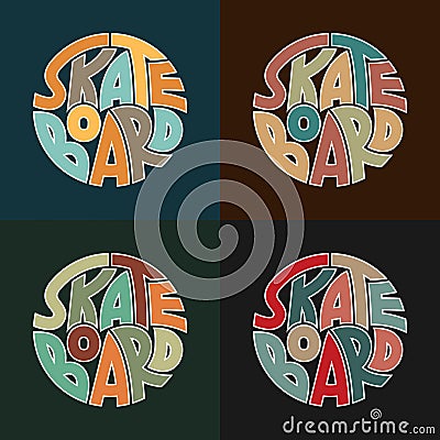 Skateboard typography graphics. Concept in vintage style for print production. T-shirt fashion Design. Vector Illustration