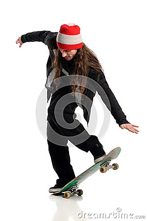Skateboarder in Action Stock Photo