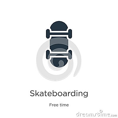 Skateboarding icon vector. Trendy flat skateboarding icon from free time collection isolated on white background. Vector Vector Illustration