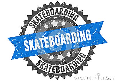 Skateboarding stamp. skateboarding grunge round sign. Vector Illustration
