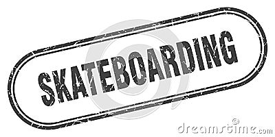 skateboarding stamp Vector Illustration