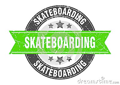 skateboarding stamp Vector Illustration