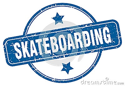 skateboarding stamp. skateboarding round grunge sign. Vector Illustration