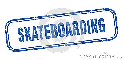 skateboarding stamp. skateboarding square grunge sign Vector Illustration