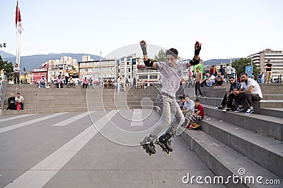 Skater boy in Bursa, TURKEY Editorial Stock Photo