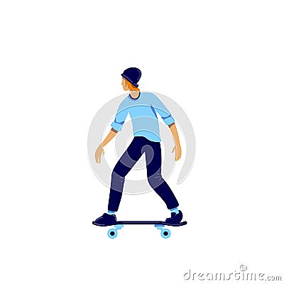 Skater flat color vector faceless character Vector Illustration