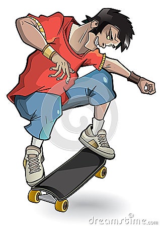 Skater performs a trick isolation Vector Illustration