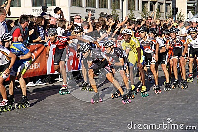 Skater Racing. Berlin Editorial Stock Photo