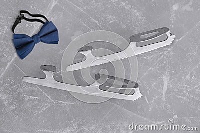 Skates for figure skating and tie Stock Photo