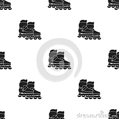 skates icon in black style isolated on white background. Vector Illustration