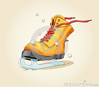 Skates. Shoes. Retro style. Vector Illustration