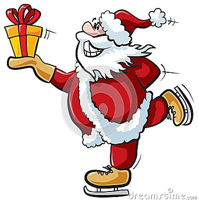 Skating Santa Vector Illustration