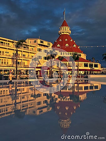 Skating by the Sea at the Hotel Del Coronado Editorial Stock Photo