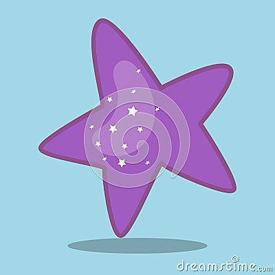 skating snowman purple star 13 Vector Illustration