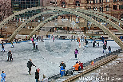 Skating Toronto City Hall Editorial Stock Photo