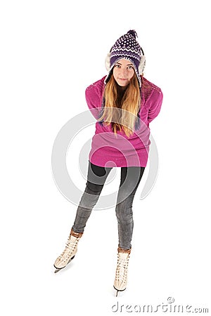 Skating woman Stock Photo