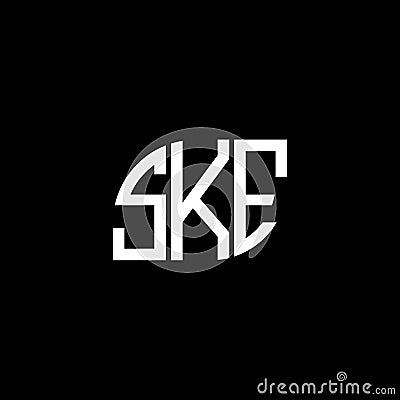 SKE letter logo design on black background. SKE creative initials letter logo concept. SKE letter design Vector Illustration