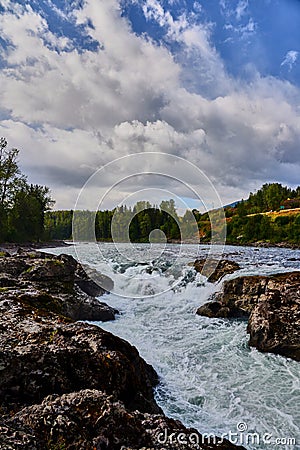 Skeena river in Kitwanga, BC, Canada Stock Photo