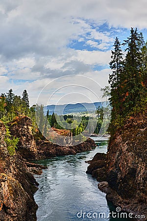 Skeena river in Kitwanga, BC, Canada Stock Photo