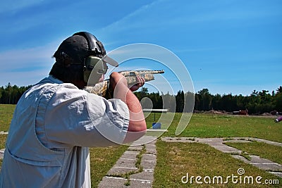 Skeet shooting Stock Photo