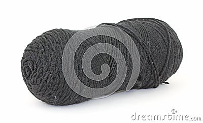 Skein of old black acrylic yarn Stock Photo