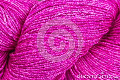 Skein of pink wool Stock Photo