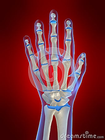 Skeletal hand Cartoon Illustration