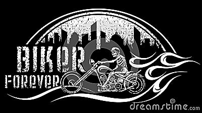 Skeleton on bike vector illustration Vector Illustration