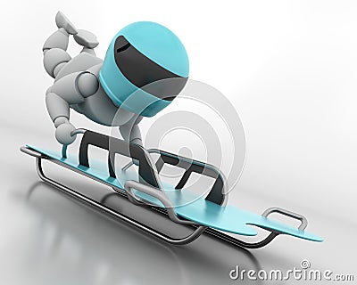 Skeleton bobsleigh Stock Photo