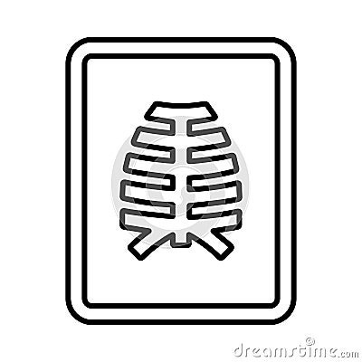 Skeleton, bones, x-ray, report outline icon. Line art design. Vector Illustration