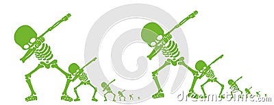 Skeleton dab,Skeleton dabbing, a group of Skeletons doing dab or group of skeleton dancing Vector Illustration