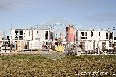 Skeleton of houses under construction Editorial Stock Photo