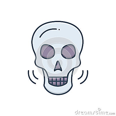 Color illustration icon for Skeleton, auricular and osteology Cartoon Illustration