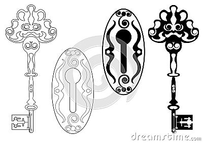 Skeleton key vector Vector Illustration