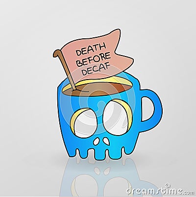 Skeleton mug decaf coffee drink Stock Photo