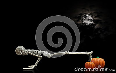 Skeleton Push Ups Stock Photo