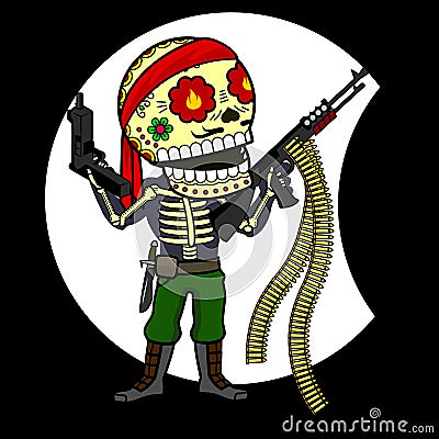 Skeleton Rambo Stock Photo