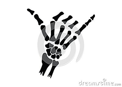 Skeleton Shaka Sign Vector Illustration