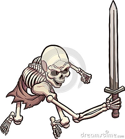 Skeleton warrior Vector Illustration