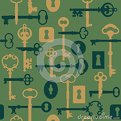SkeletonKey-Lock Pattern_Green Vector Illustration