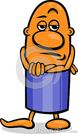 Skeptical guy cartoon illustration Vector Illustration