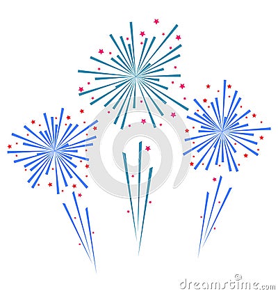 Sketch abstract colorful exploding firework Vector Illustration