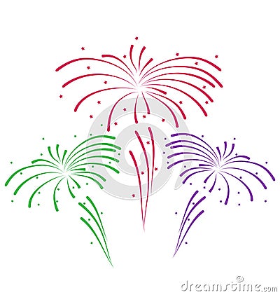 Sketch for abstract colorful firework Vector Illustration